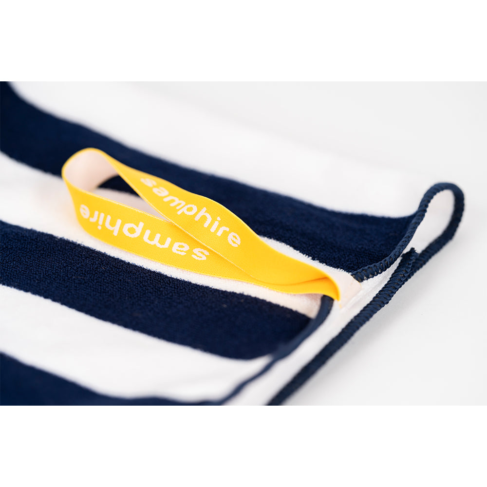 Samphire Stripes Quick Dry Beach Towel (Atlantis Navy)
