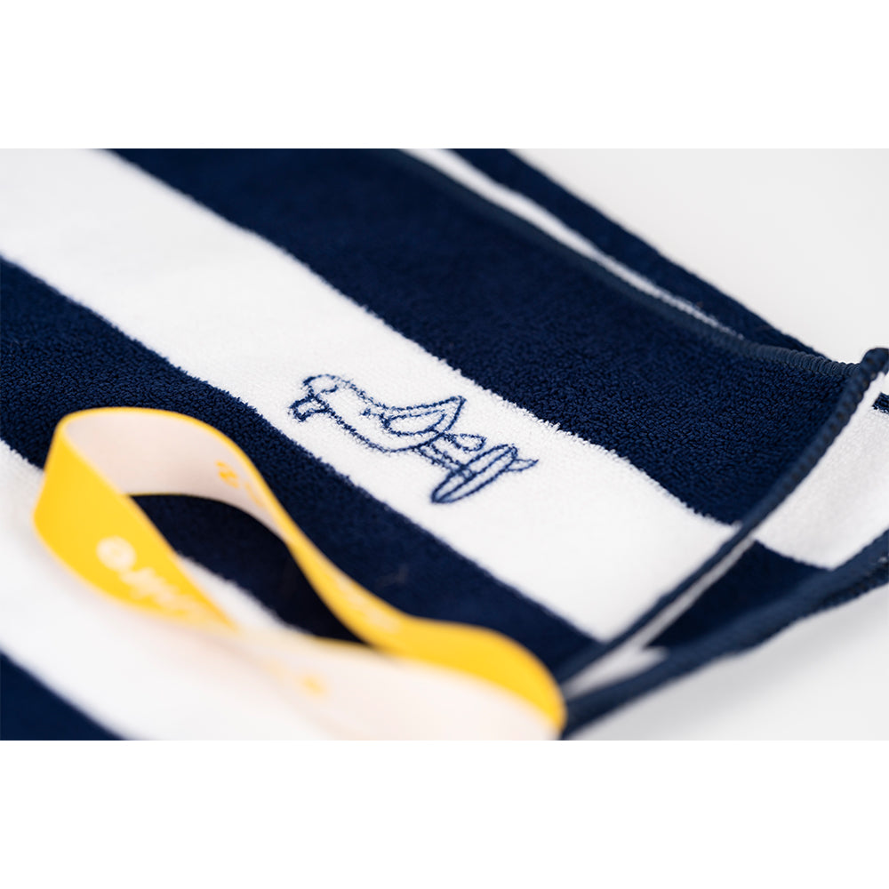 Samphire Stripes Quick Dry Beach Towel (Atlantis Navy)
