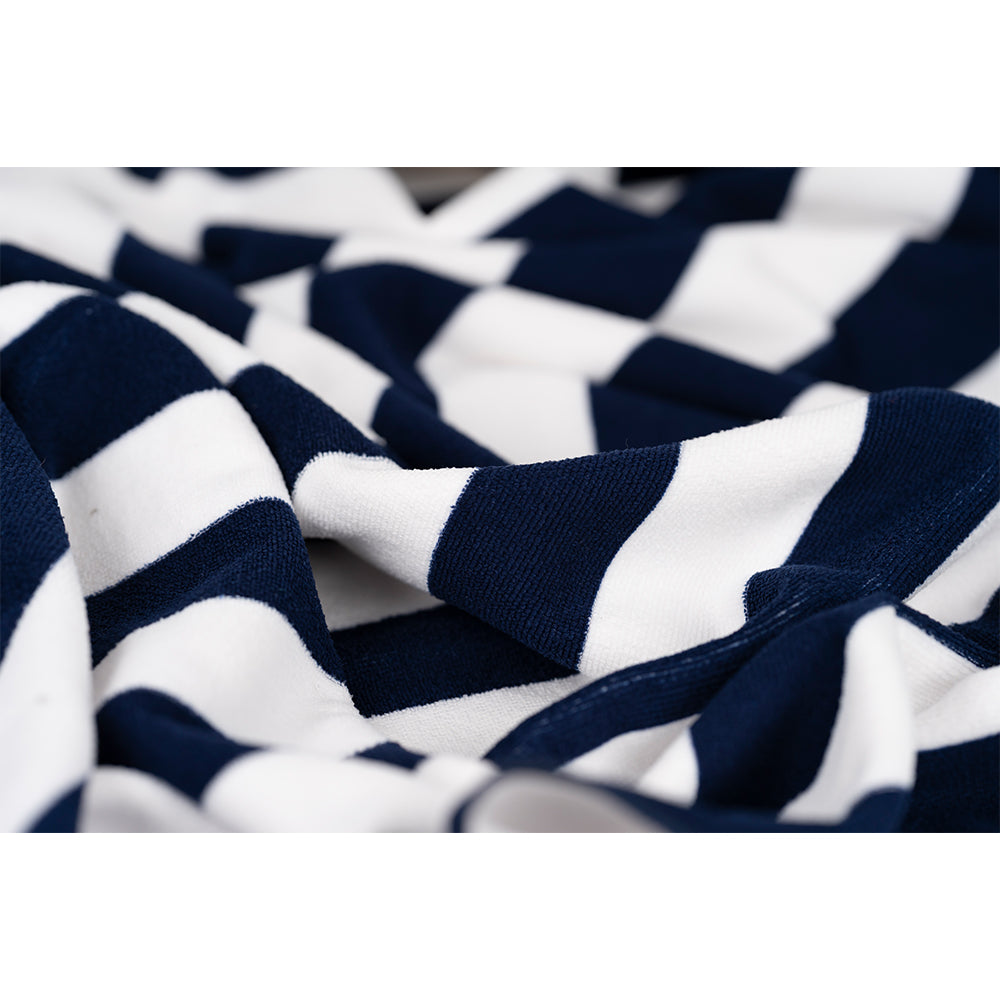 Samphire Stripes Quick Dry Beach Towel (Atlantis Navy)