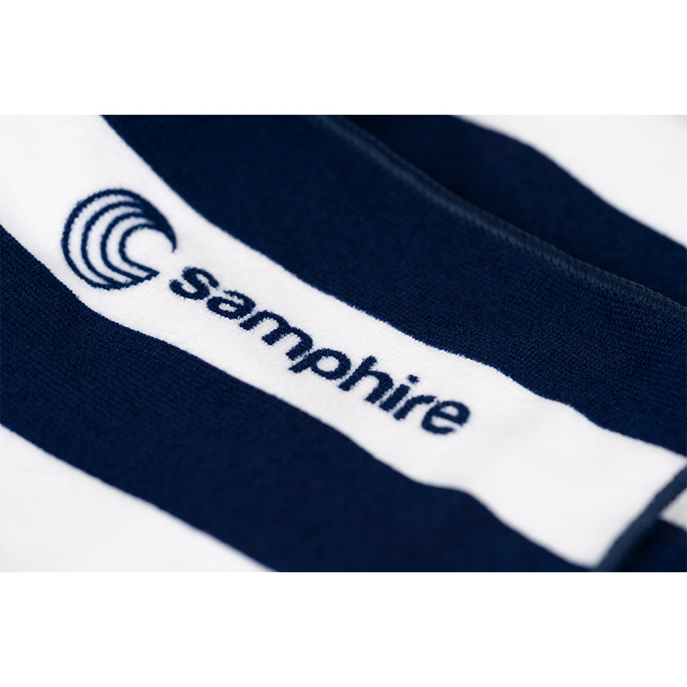 Samphire Stripes Quick Dry Beach Towel (Atlantis Navy)
