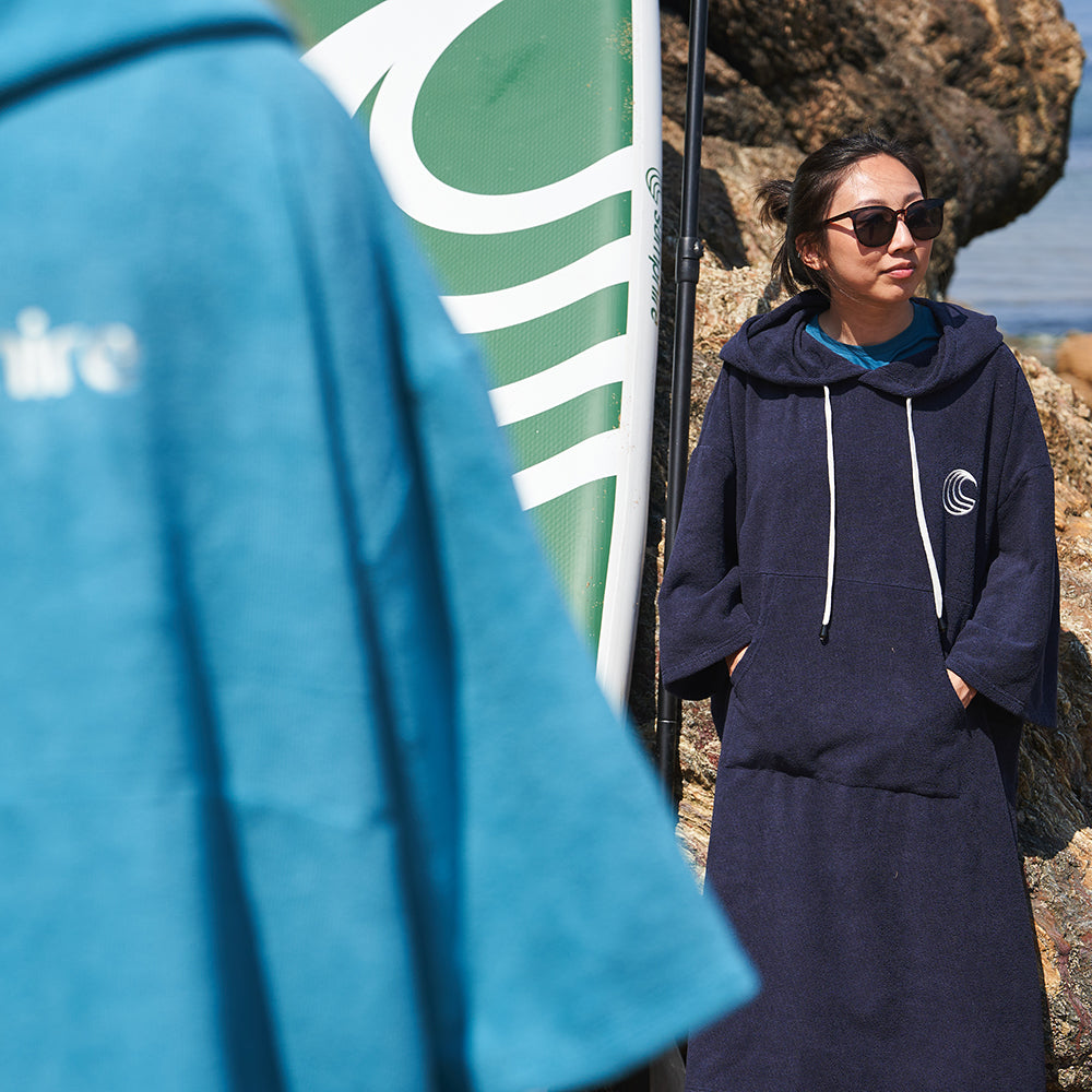 Samphire - Towel Short Sleeve Changing Robe (Atlantis Navy)